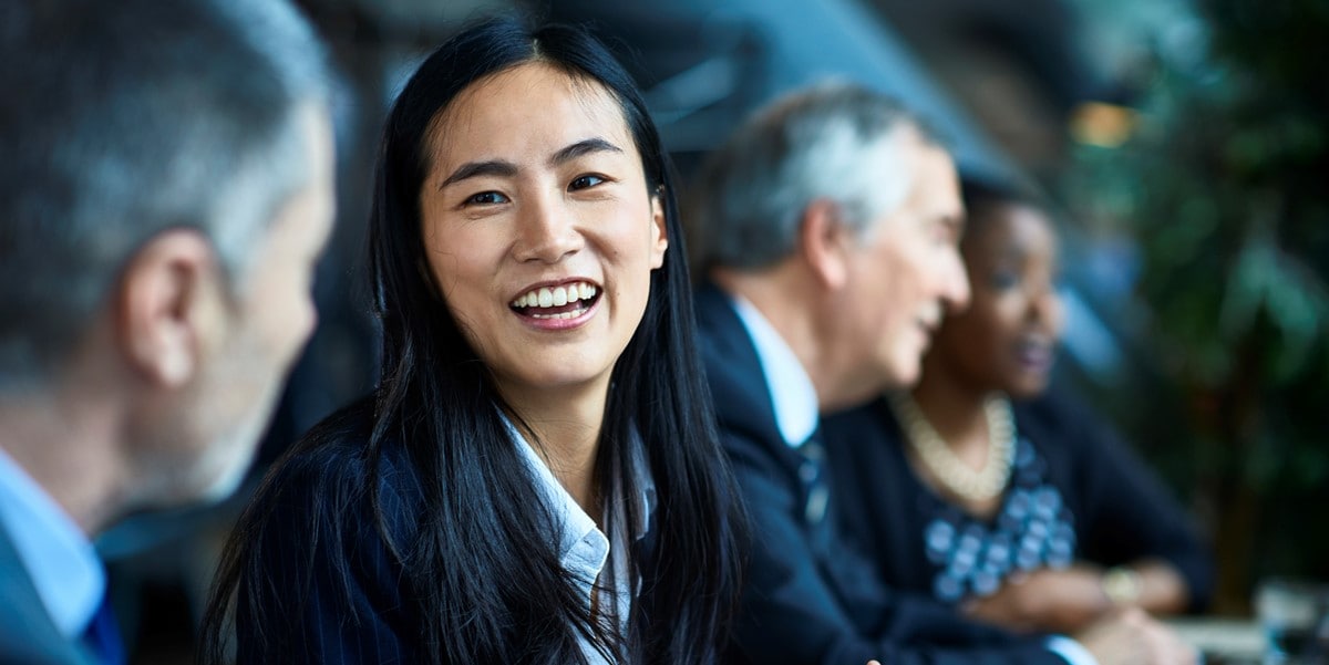 woman in office meeting