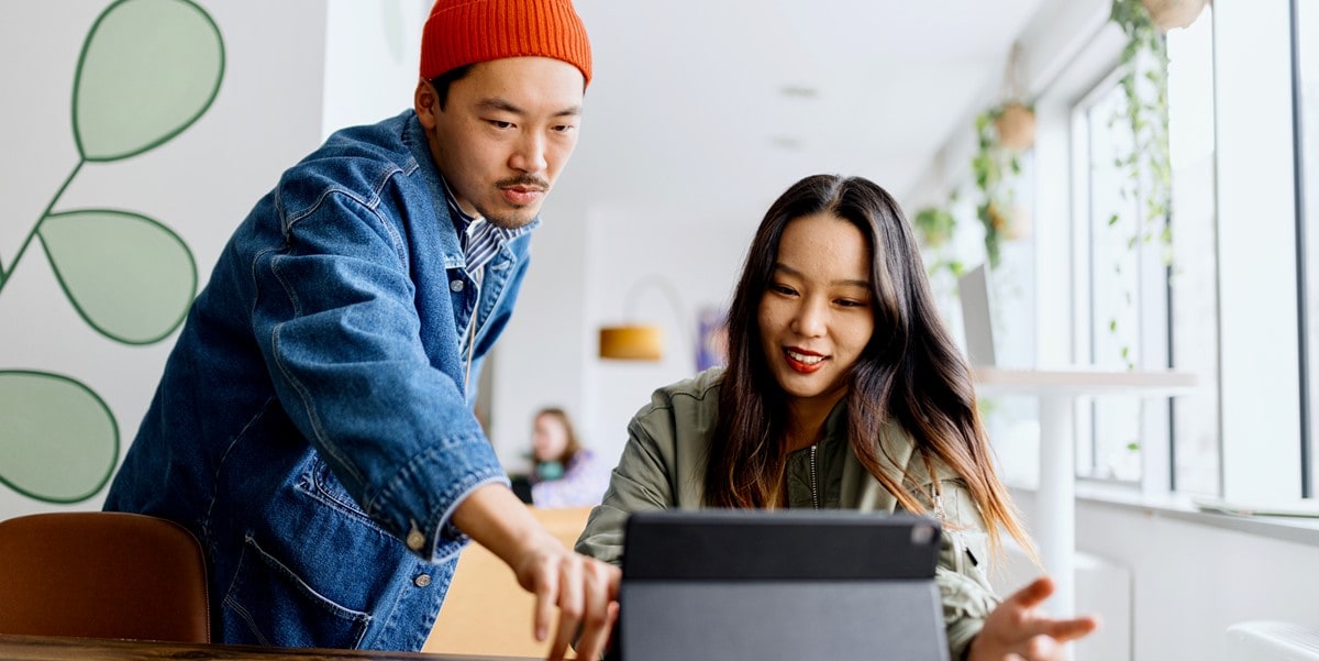 two people meeting in office